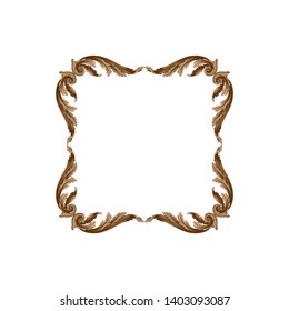 Baroque ornament with filigree in vector format for design frame, pattern. Vintage victorian or damask floral element. 