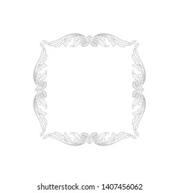 Baroque ornament with filigree in vector format for design frame, pattern. Vintage victorian or damask floral element.