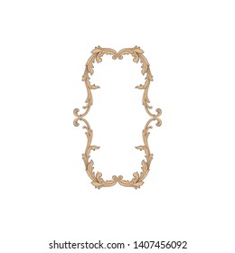 Baroque ornament with filigree in vector format for design frame, pattern. Vintage victorian or damask floral element.