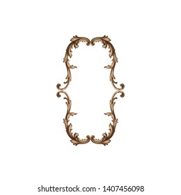 Baroque ornament with filigree in vector format for design frame, pattern. Vintage victorian or damask floral element.