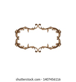 Baroque ornament with filigree in vector format for design frame, pattern. Vintage victorian or damask floral element.