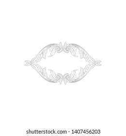 Baroque ornament with filigree in vector format for design frame, pattern. Vintage victorian or damask floral element.