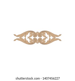 Baroque ornament with filigree in vector format for design frame, pattern. Vintage victorian or damask floral element.
