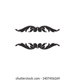 Baroque ornament with filigree in vector format for design frame, pattern. Vintage victorian or damask floral element.