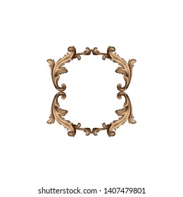 Baroque ornament with filigree in vector format for design frame, pattern. Vintage victorian or damask floral element.