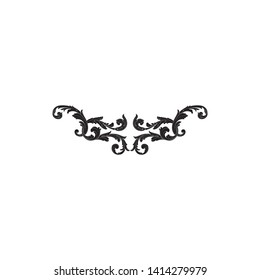Baroque ornament with filigree in vector format for design frame, pattern. Vintage victorian or damask floral element.