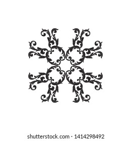 Baroque ornament with filigree in vector format for design frame, pattern. Vintage victorian or damask floral element.