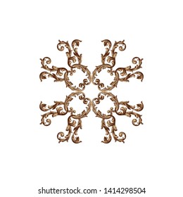 Baroque ornament with filigree in vector format for design frame, pattern. Vintage victorian or damask floral element.