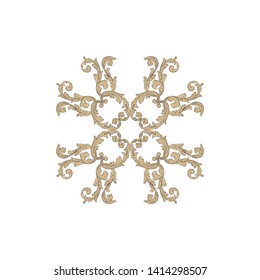 Baroque ornament with filigree in vector format for design frame, pattern. Vintage victorian or damask floral element.