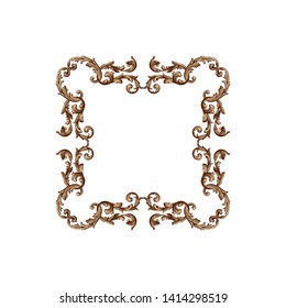 Baroque ornament with filigree in vector format for design frame, pattern. Vintage victorian or damask floral element.