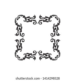 Baroque ornament with filigree in vector format for design frame, pattern. Vintage victorian or damask floral element.