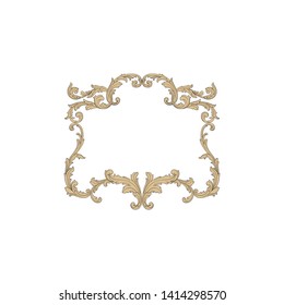 Baroque ornament with filigree in vector format for design frame, pattern. Vintage victorian or damask floral element.