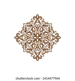 Baroque ornament with filigree in vector format for design frame, pattern. Vintage victorian or damask floral element.