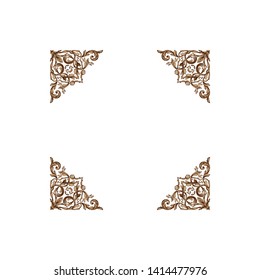 Baroque ornament with filigree in vector format for design frame, pattern. Vintage victorian or damask floral element.