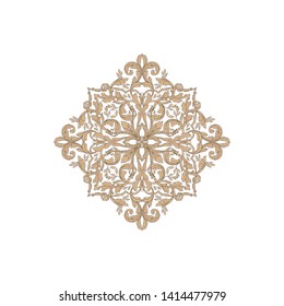 Baroque ornament with filigree in vector format for design frame, pattern. Vintage victorian or damask floral element.