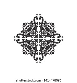 Baroque ornament with filigree in vector format for design frame, pattern. Vintage victorian or damask floral element.