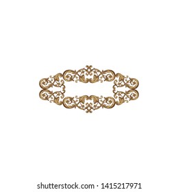 Baroque ornament with filigree in vector format for design frame, pattern. Vintage victorian or damask floral element. 