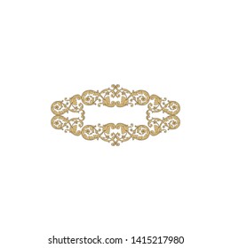 Baroque ornament with filigree in vector format for design frame, pattern. Vintage victorian or damask floral element. 