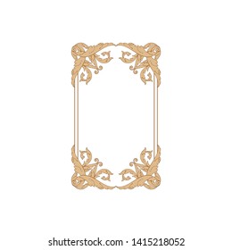 Baroque ornament with filigree in vector format for design frame, pattern. Vintage victorian or damask floral element. 