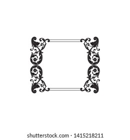 Baroque ornament with filigree in vector format for design frame, pattern. Vintage victorian or damask floral element. 