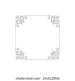 Baroque ornament with filigree in vector format for design frame, pattern. Vintage victorian or damask floral element.