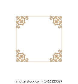 Baroque ornament with filigree in vector format for design frame, pattern. Vintage victorian or damask floral element.