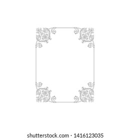 Baroque ornament with filigree in vector format for design frame, pattern. Vintage victorian or damask floral element.