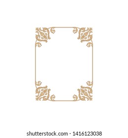 Baroque ornament with filigree in vector format for design frame, pattern. Vintage victorian or damask floral element.