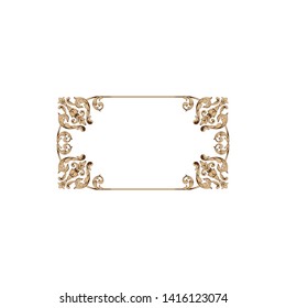 Baroque ornament with filigree in vector format for design frame, pattern. Vintage victorian or damask floral element.