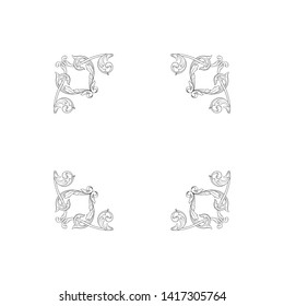 Baroque ornament with filigree in vector format for design frame, pattern. Vintage victorian or damask floral element.