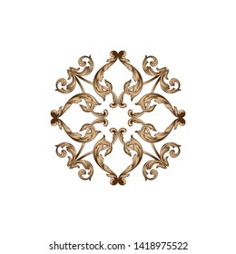 Baroque ornament with filigree in vector format for design frame, pattern. Vintage victorian or damask floral element.