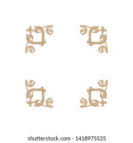 Baroque ornament with filigree in vector format for design frame, pattern. Vintage victorian or damask floral element.