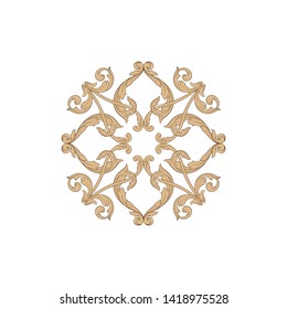 Baroque ornament with filigree in vector format for design frame, pattern. Vintage victorian or damask floral element.