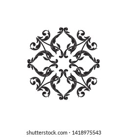 Baroque ornament with filigree in vector format for design frame, pattern. Vintage victorian or damask floral element.