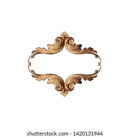 Baroque ornament with filigree in vector format for design frame, pattern. Vintage victorian or damask floral element. 