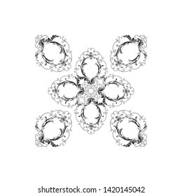 Baroque ornament with filigree in vector format for design frame, pattern. Vintage victorian or damask floral element. 