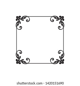Baroque ornament with filigree in vector format for design frame, pattern. Vintage victorian or damask floral element.