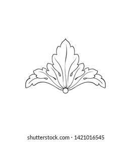 Baroque ornament with filigree in vector format for design frame, pattern. Vintage victorian or damask floral element.