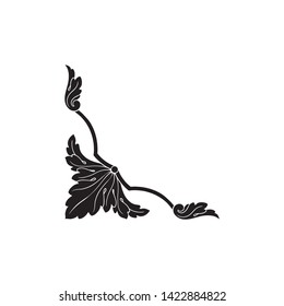 Baroque ornament with filigree in vector format for design frame, pattern. Vintage victorian or damask floral element.