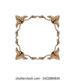 Baroque ornament with filigree in vector format for design frame, pattern. Vintage victorian or damask floral element.