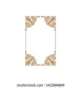 Baroque ornament with filigree in vector format for design frame, pattern. Vintage victorian or damask floral element.