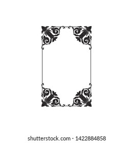 Baroque ornament with filigree in vector format for design frame, pattern. Vintage victorian or damask floral element.