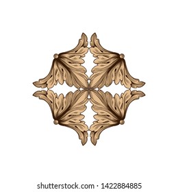 Baroque ornament with filigree in vector format for design frame, pattern. Vintage victorian or damask floral element.