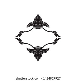 Baroque ornament with filigree in vector format for design frame, pattern. Vintage victorian or damask floral element.