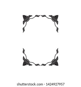 Baroque ornament with filigree in vector format for design frame, pattern. Vintage victorian or damask floral element.