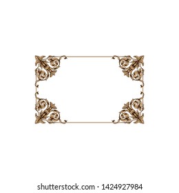 Baroque ornament with filigree in vector format for design frame, pattern. Vintage victorian or damask floral element.