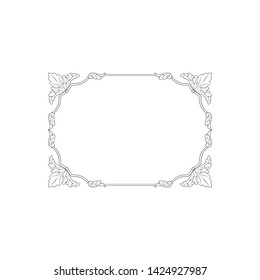 Baroque ornament with filigree in vector format for design frame, pattern. Vintage victorian or damask floral element.