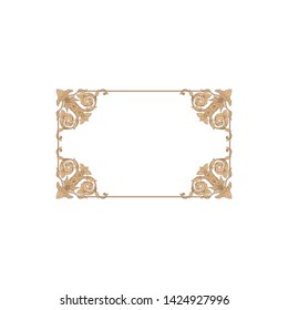 Baroque ornament with filigree in vector format for design frame, pattern. Vintage victorian or damask floral element.