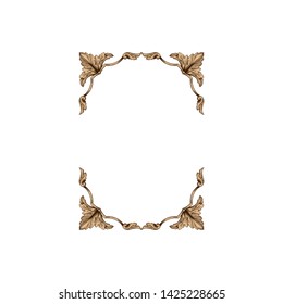 Baroque ornament with filigree in vector format for design frame, pattern. Vintage victorian or damask floral element.