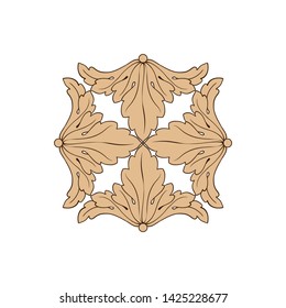 Baroque ornament with filigree in vector format for design frame, pattern. Vintage victorian or damask floral element.